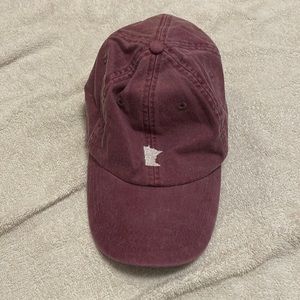 Brand new Maroon Minnesota state shape hat